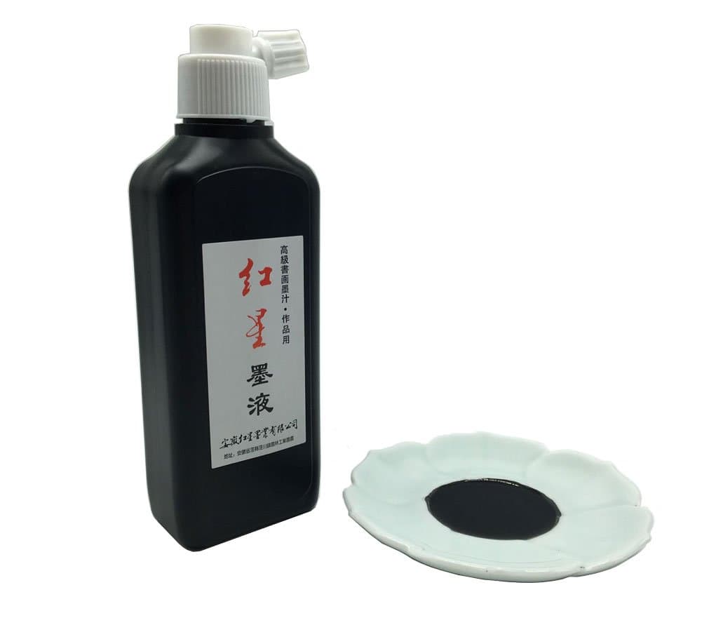 Easyou Redstar Liquid Ink for Professioanl Traditional Calligraphy and Brush Painting Chinese Ink Liquid (Black&1pcs*180ML)