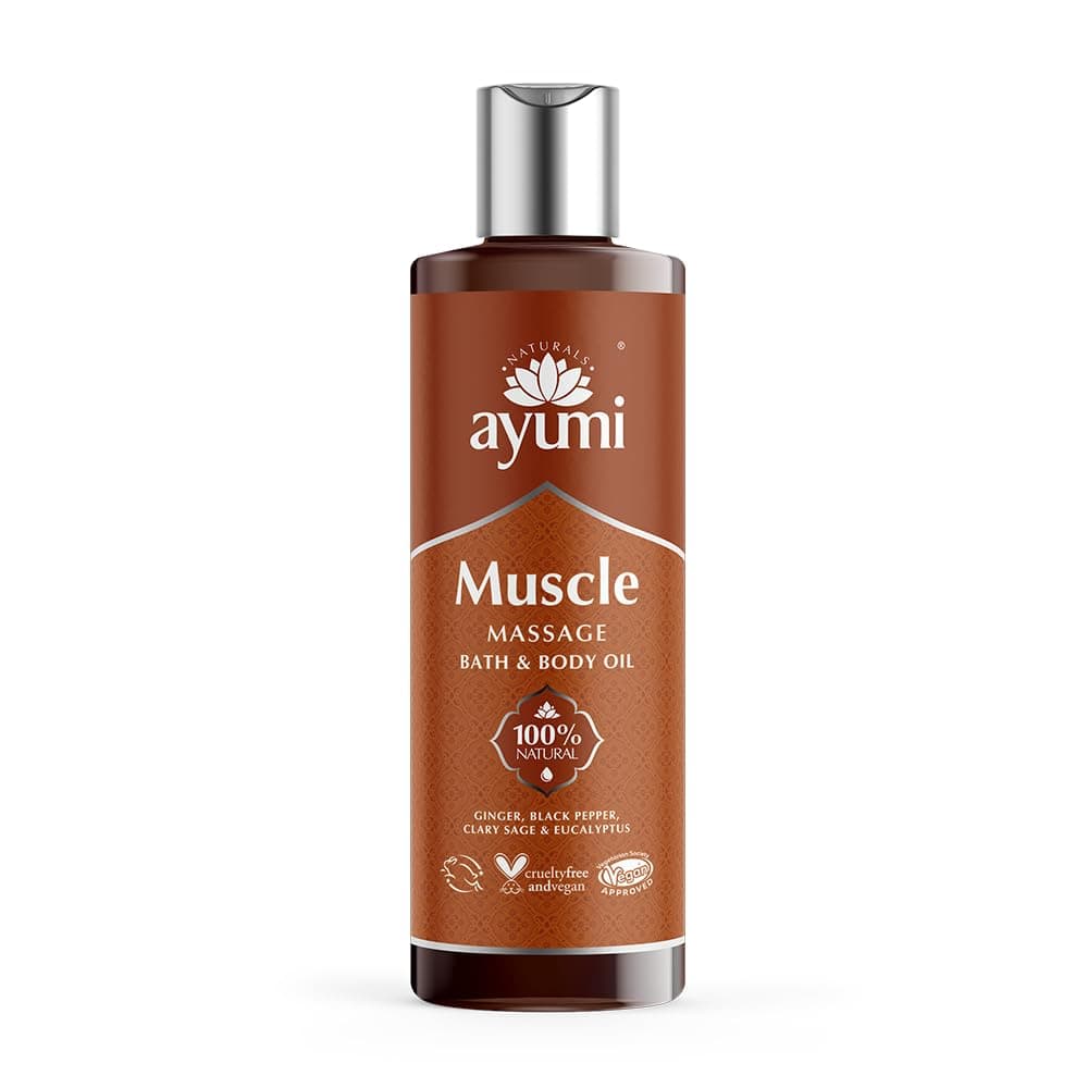 Ayumi Muscle Body Massage Oil | Muscle Pain Relief Massage Oils for Soreness & Tension | Ginger Oil, Eucalyptus Oil & Essential Oils for Skin | Anti Inflammatory & Massage Oil Muscle Relax | 250ml