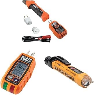 80016 Circuit Breaker Finder Tool Kit & RT250 GFCI Outlet Tester & NCVT3P Dual Range Non Contact Voltage Tester, 12-1000V AC Pen, Flashlight, Audible and Flashing LED Alarms, Pocket Clip