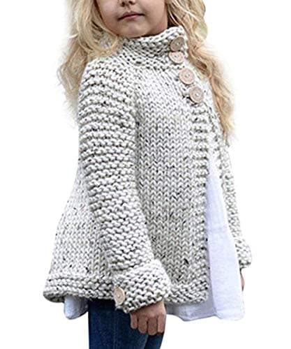 Willow DanceToddler Baby Girls Autumn Winter Clothes Button Knitted Sweater Cardigan Cloak Warm Thick Coat