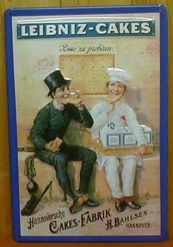 Tin Sign with Retro Design 20 x 30 cm: Leibniz Cakes Biscuits Chimney Sweep Baker