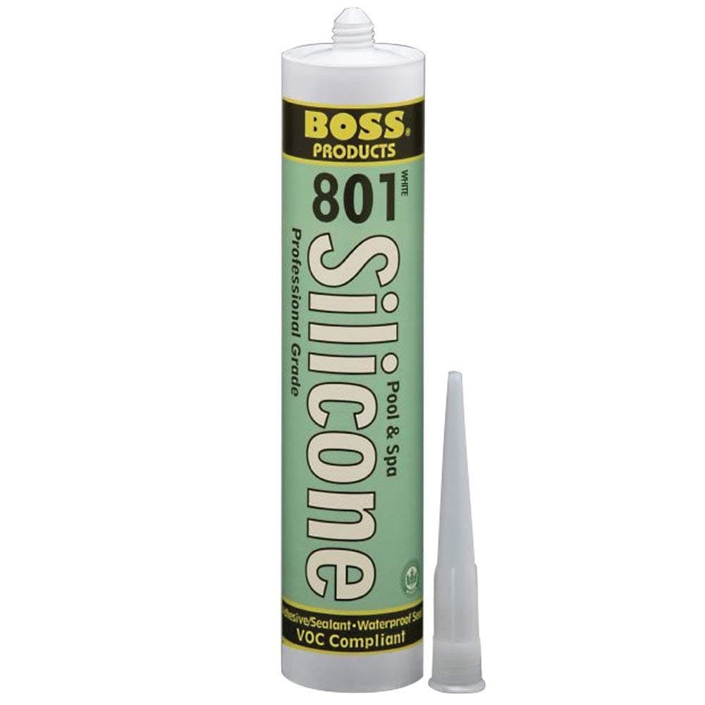 BOSS 02505WH10 801 Neutral Cure Silicone Adhesive, White, 10.3-Ounce