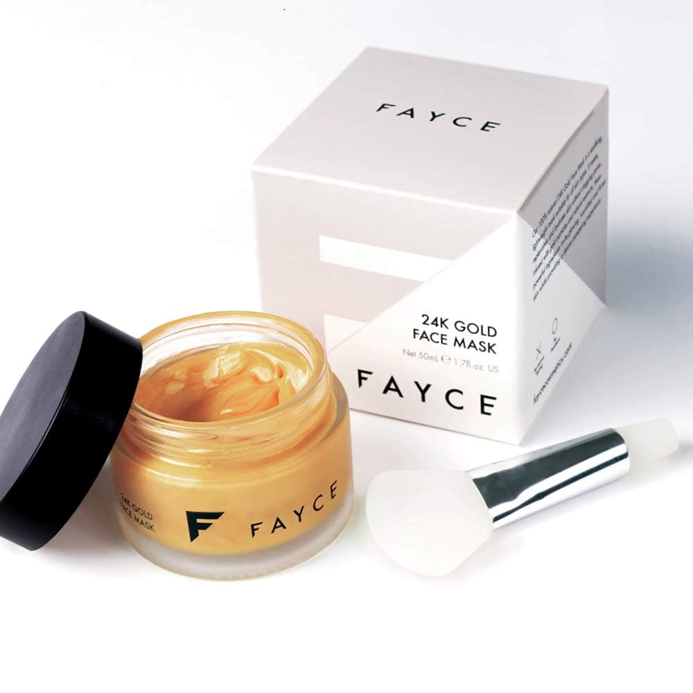 Fayce 24K Gold Face Mask | Luxury Lift & Glow | Collagen & Hyaluronic Acid for Anti-Ageing, Radiant Skin | Brush Included | Natural, Cruelty-Free | Unisex - 50ml
