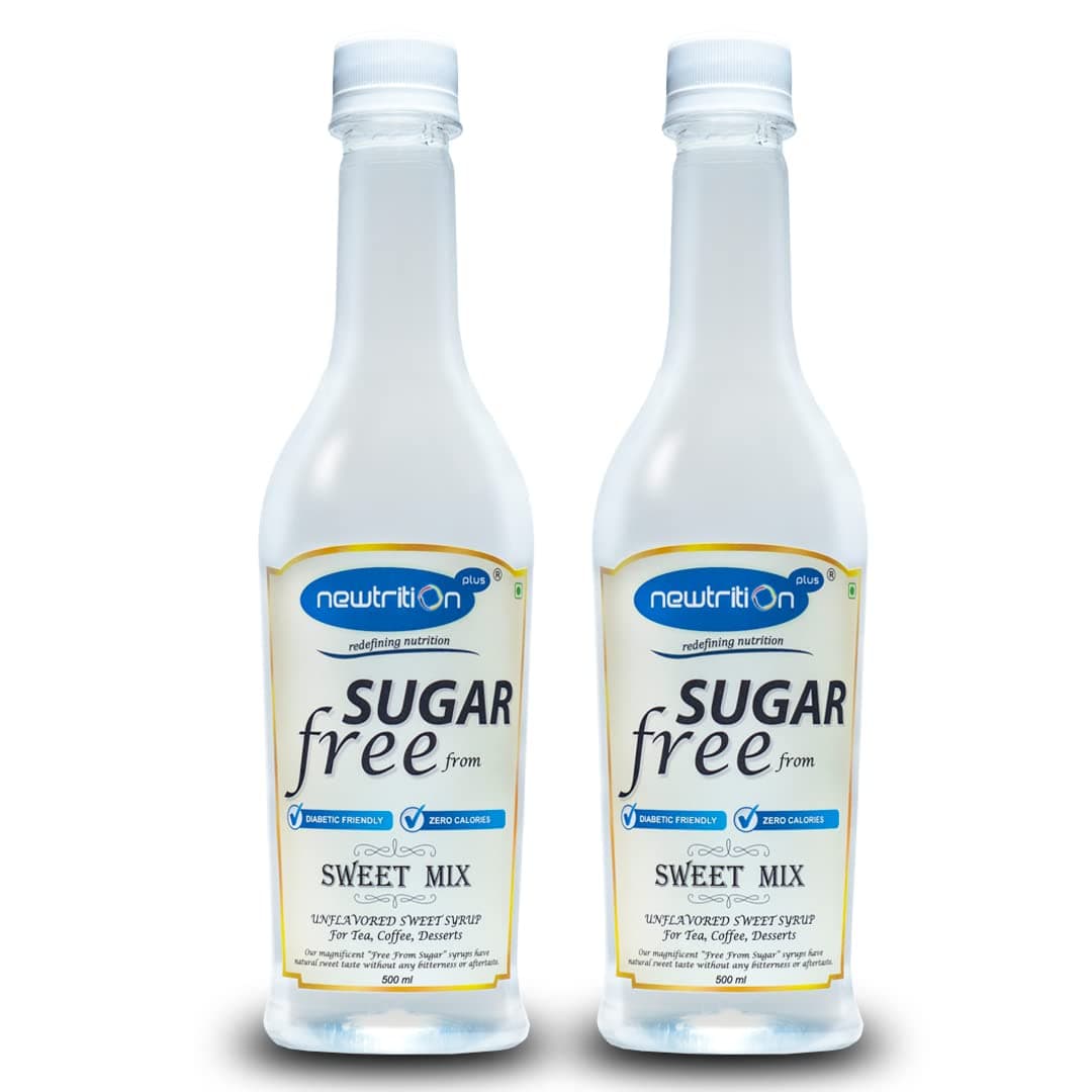 Sugar Free SWEET MIX Syrup - Zero Calorie, Diabetic Friendly, Keto Friendly - By Newtrition Plus (500 ml each) (2)
