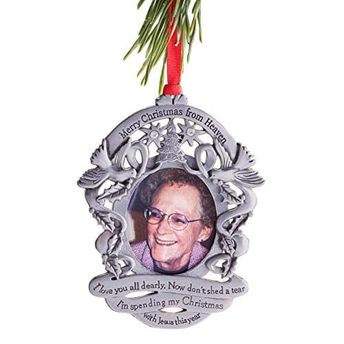 Merry Christmas From Heaven(R) - Photo Remembrance Ornament With Personalized Custom Engraving