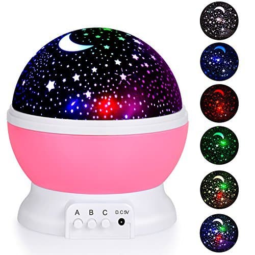 Stripsun Star Night Light Projector, Baby Night Lights with 8 Colors & 4 LED Heads, 360 Degree Rotating Star Projector for Kids, Children Bedroom