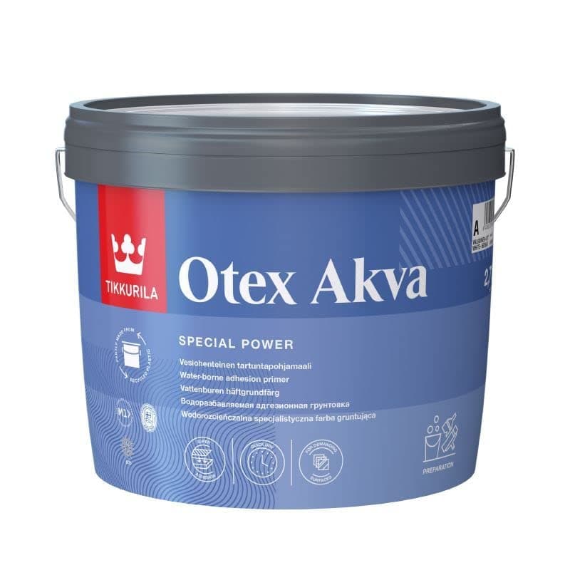 Otex Akva - Quick Drying & Durable Matt Adhesion Primer (Water-Based) - 3 Litres