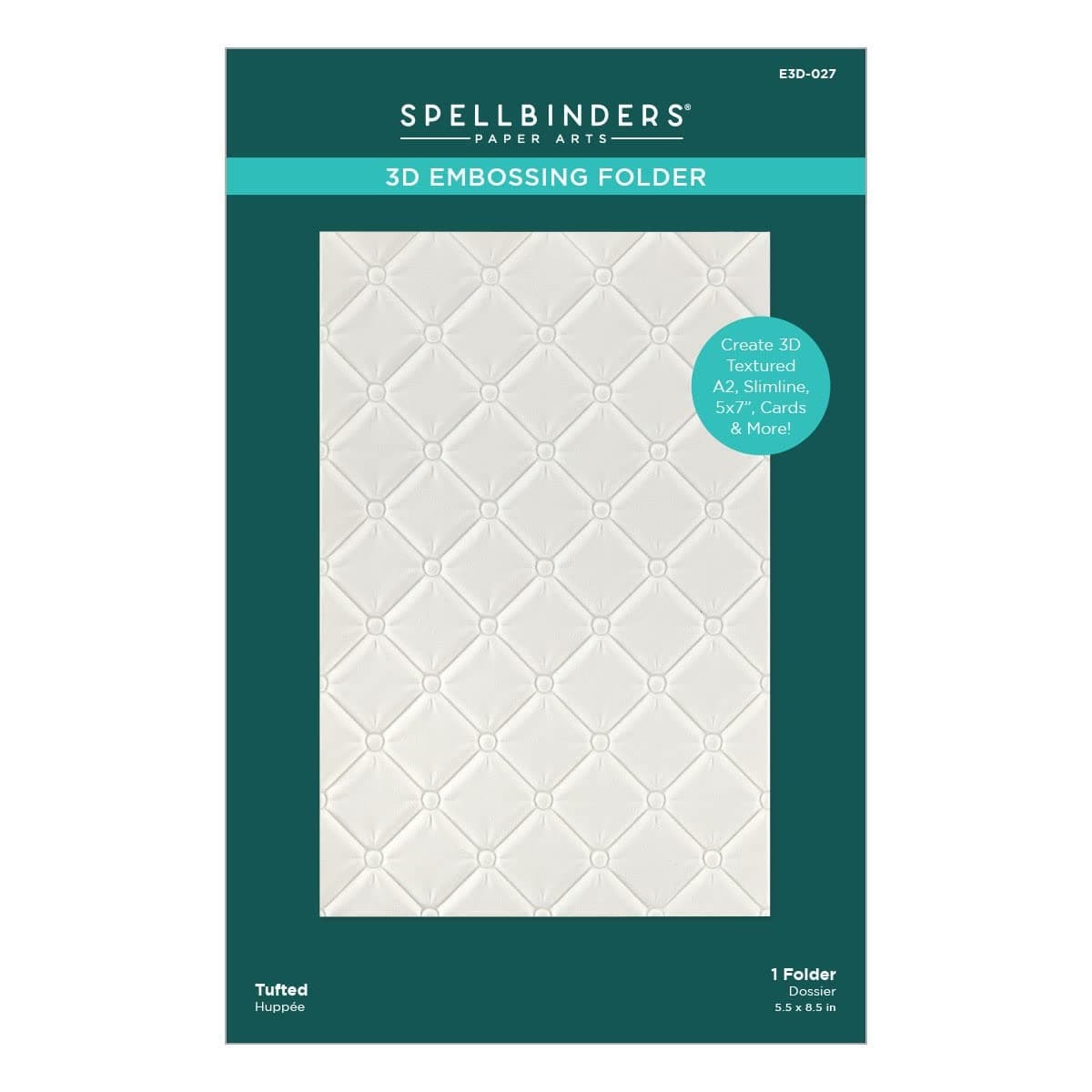 3D Embossing Folder 5.5"X8.5" - Tufted