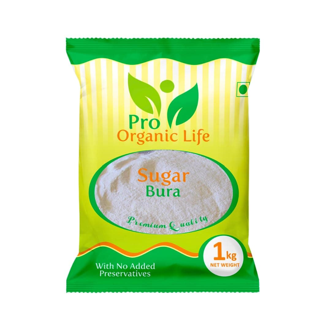 Pro Organic Life Bura Sugar 1 kG - Natural & Sulphur-Free Sweetener for Baking and Festivals