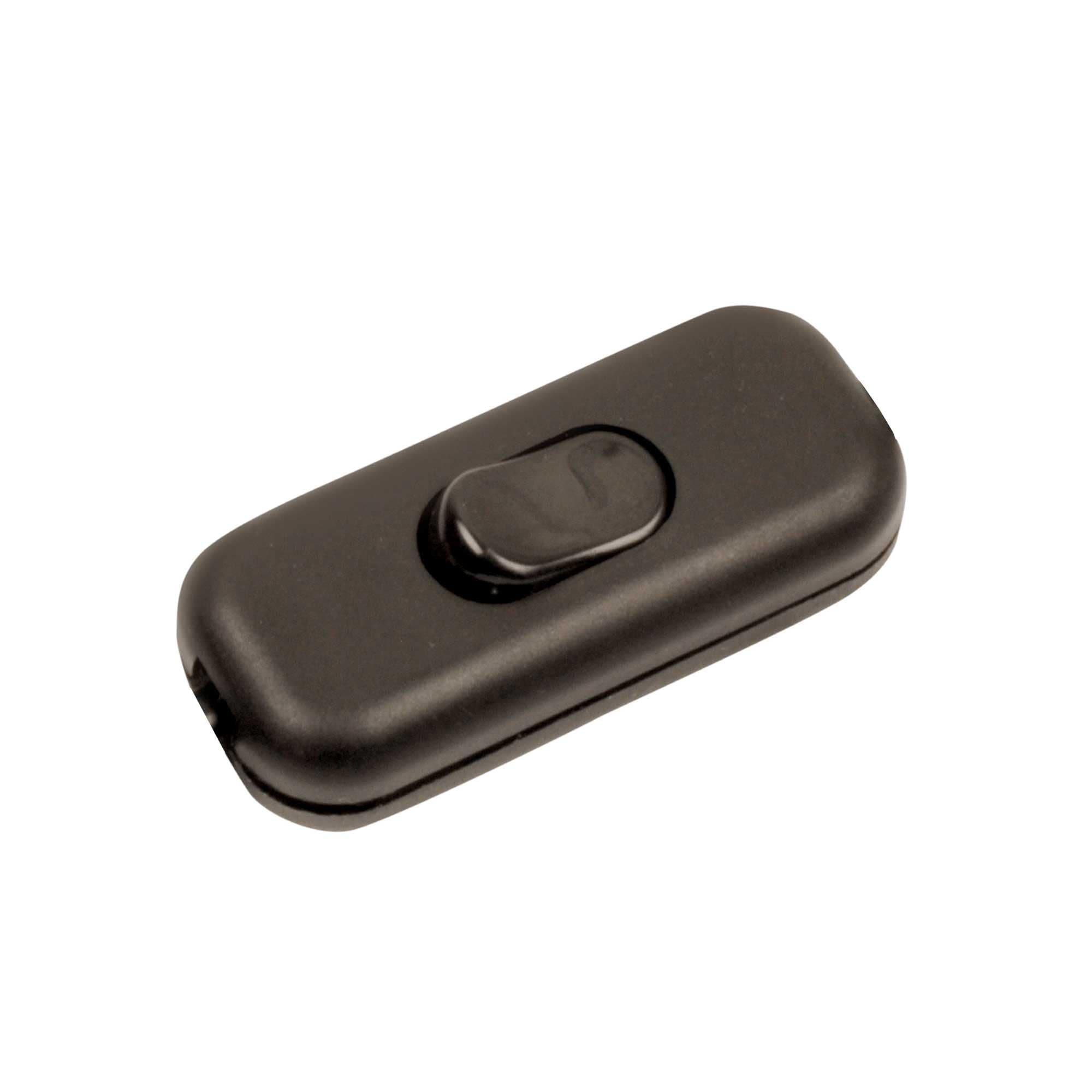 ElekTek Flat Cord Switch 2 Amp - Use 2 or 3 Core Cable - Choice of Colours Black