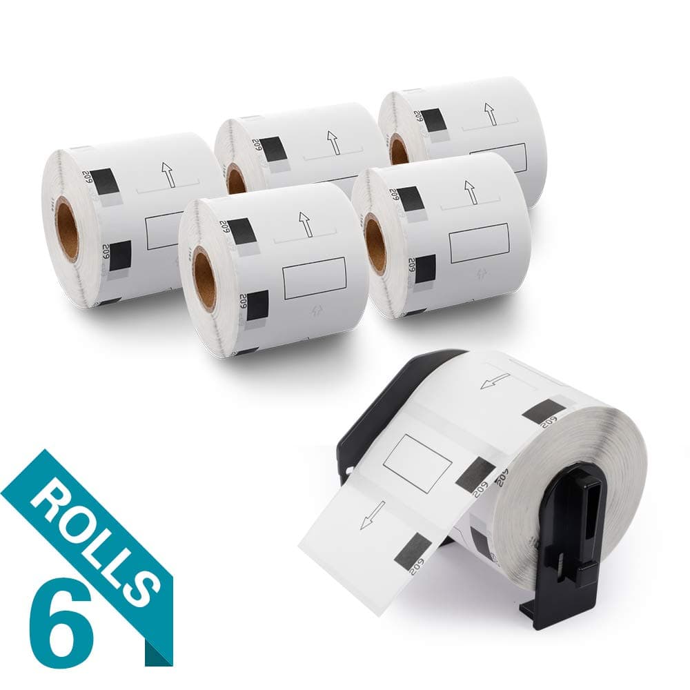 Airmall-Compatible Label Replacement for Brother DK-1209 Die-Cut Small Address Barcode 1.1" X 2.4” Replaceme Labels,Compatible with Brother QL-500 QL-700 QL-810W 820NWB QL-1110NWB, 6 Rolls +1 Frame