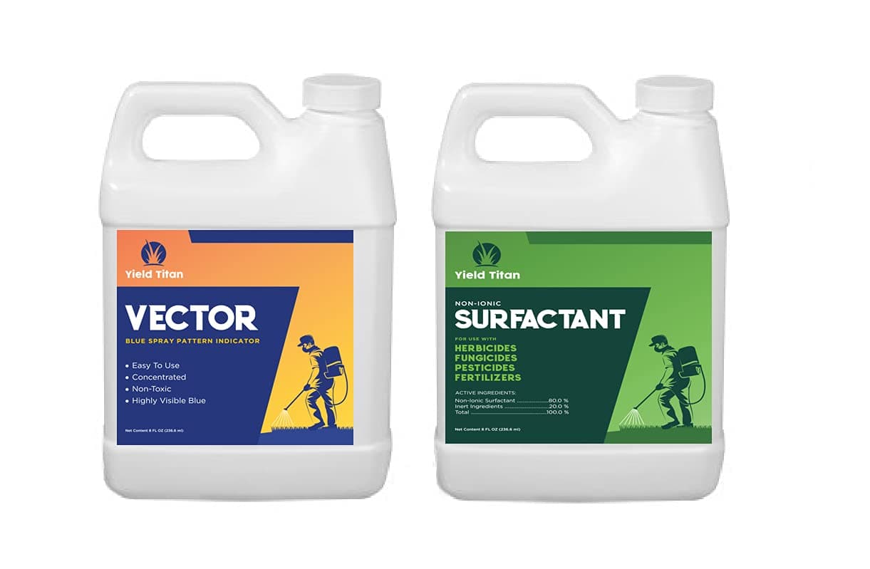 Yield Titan's Non-Ionic 80/20 Surfactant and Vector Blue Concentrated Spray Pattern Indicator