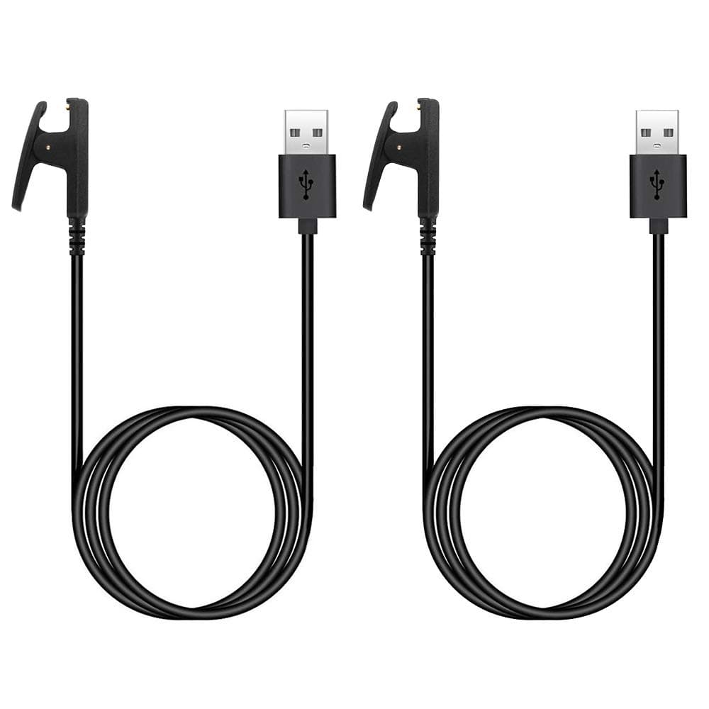 Kissmartfor Garmin Forerunner 235 Charger (2-Pack), Replacement Charging Clip Cable Cord for Garmin Forerunner 235 (Black, 2-Pack)