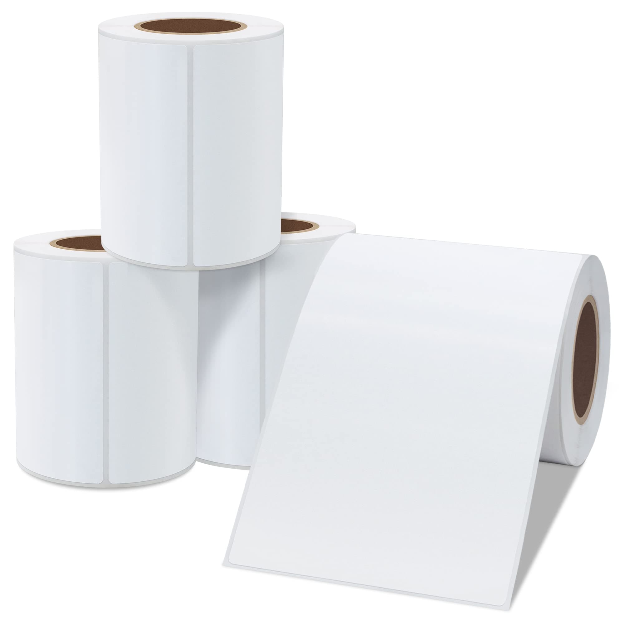 Hybsk 4x6 inch Direct Thermal Labels for Barcodes, Address, Compatible with Rollo Label Printer & Zebra Desktop Printers (4"x6",4 Rolls White)