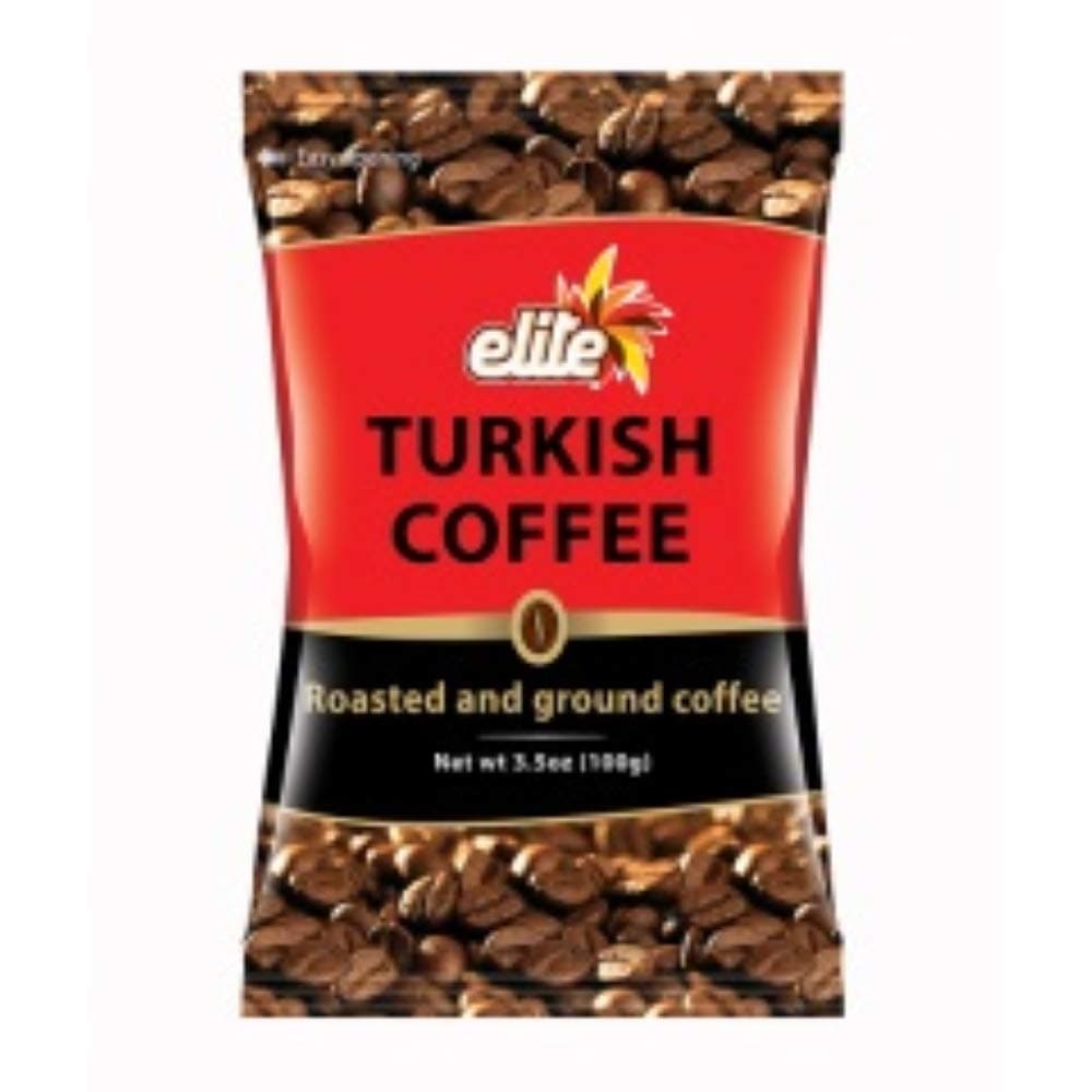 Elite Ground Black Turkish Coffee KOSHER Israel Tasty 100gr Aroma Dark Mud