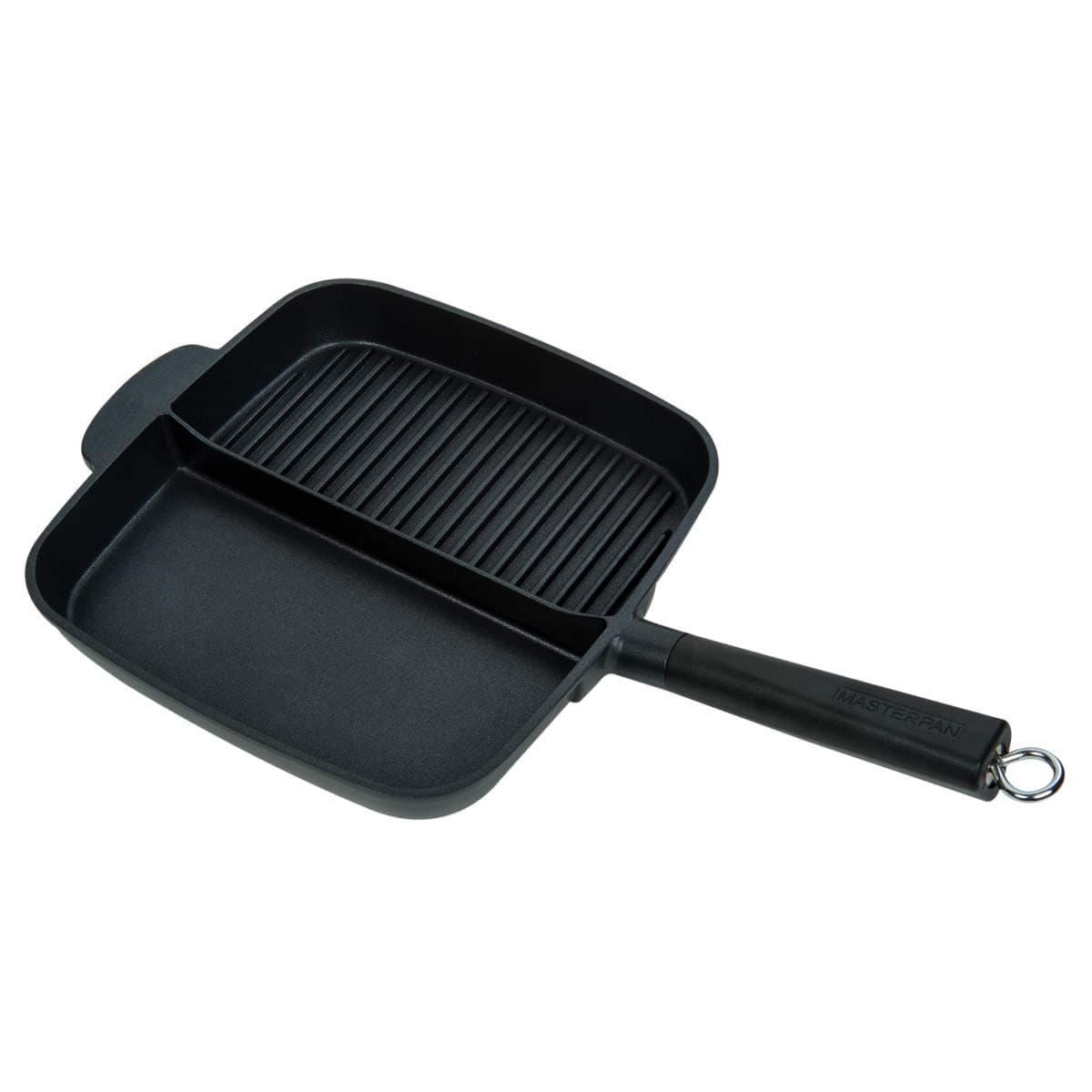 MasterpanNon-Stick Cast Aluminium Meal Skillet, 11" (2 Section), Black