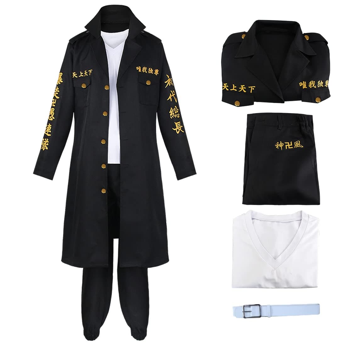 MEADOO Anime Cosplay Costumes Manjiro Jacket Coat Cloak Black Uniform Suit Adult Halloween Outfits
