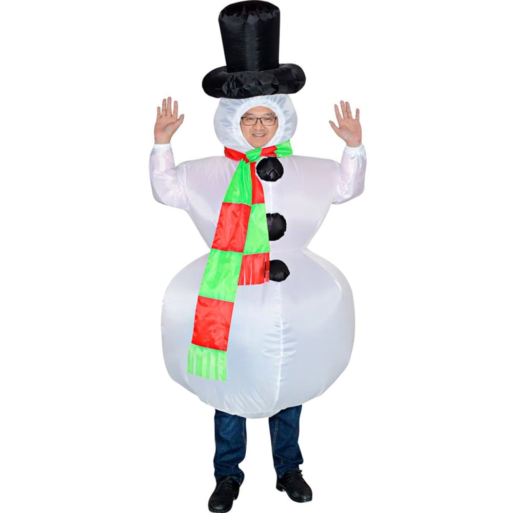 RHYTHMARTS Inflatable Costume Christmas Snowman Costume for Adult Blow Up Fancy Dress Cosplay Party Costumes