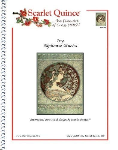 Scarlet Quince MUC005 Ivy by Alphonse Mucha Counted Cross Stitch Chart, Regular Size Symbols by Scarlet Quince