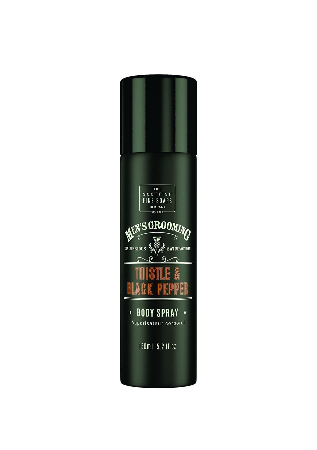 Men's Grooming by The Scottish Fine Soaps Company Thistle & Black Pepper Body Spray 150ml