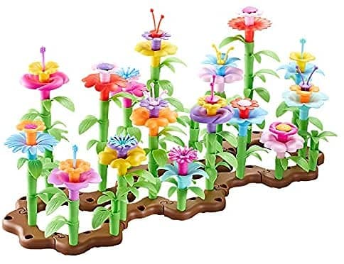 Flower Garden Dress Up Toys,104 Pcs Garden Toy Set for Girls Age 3+ Year Old Brain Game