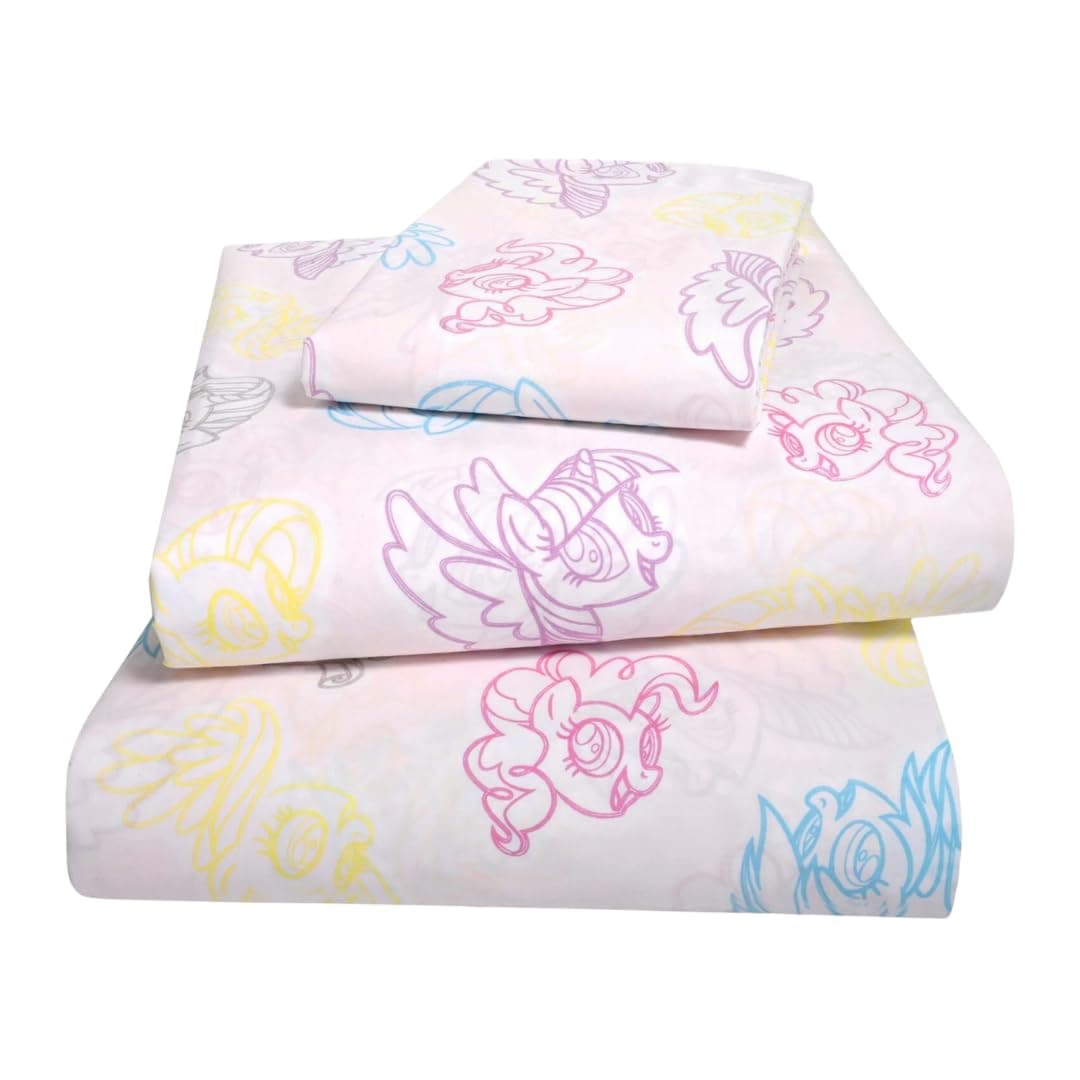 My Little Pony Unicorn Kids Luxury Bedding Super Soft Premium Cotton 4 Piece Sheet Set, Full, (Officially Licensed Product)