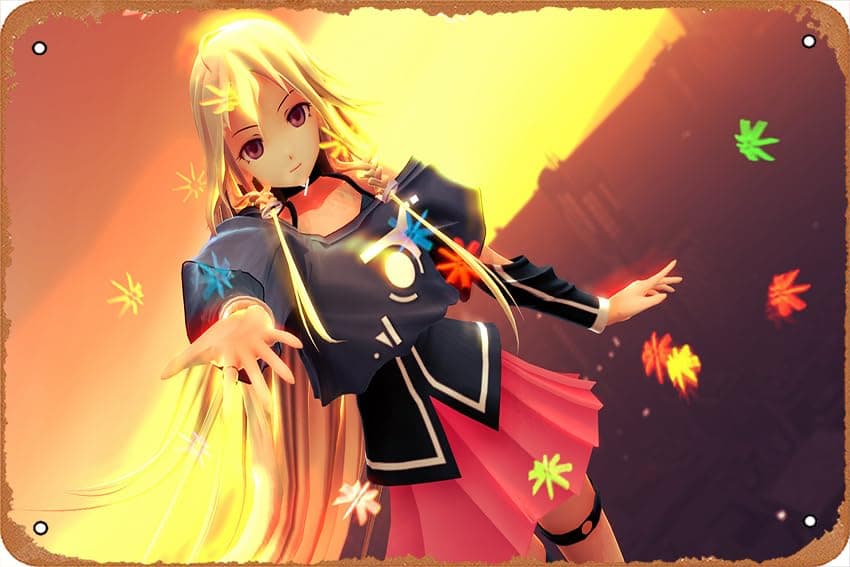 Blonde, Vocaloid, Long HIa Anime Poster Home Wall Art Decoration Retro Metal Tin Sign 8x12 inch