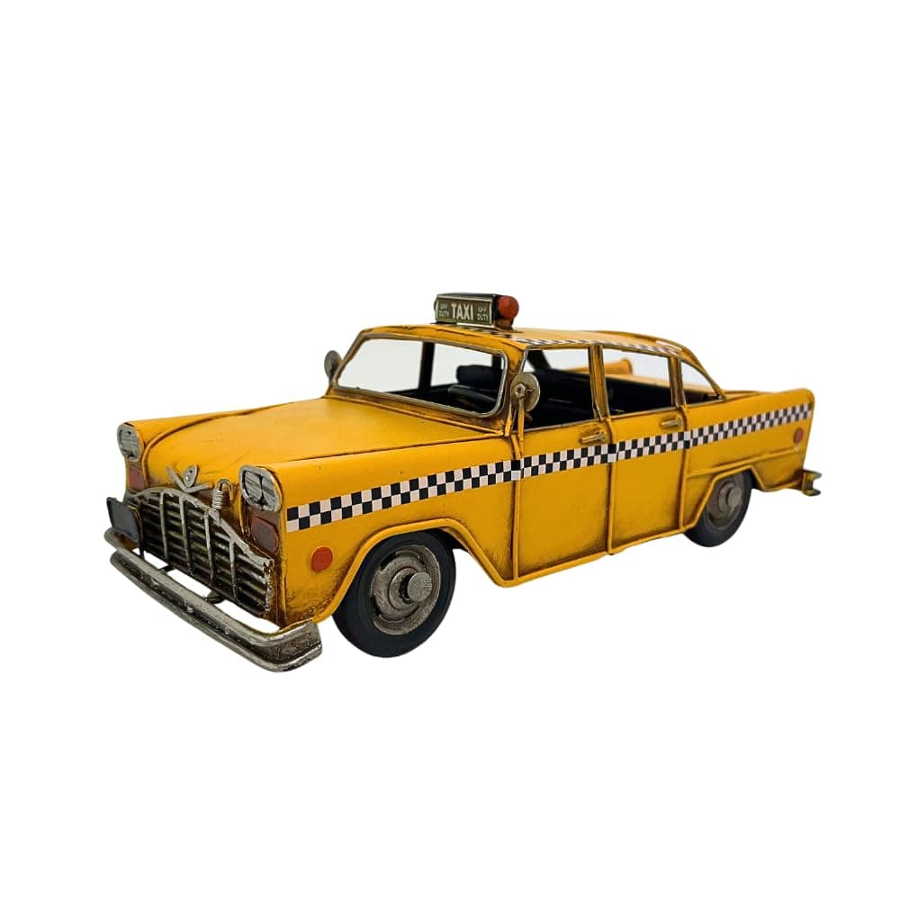 Carousel Home and Gifts Vintage Retro New York City Taxi Yellow Cab Tin Model