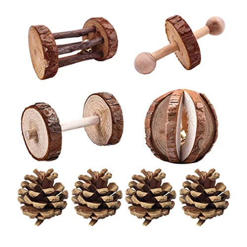 Soeenaper Guinea Pig Toys Chinchilla Hamster Rat Chews Toys Bunny Supplies and Toys Rabbit Teeth Grinder Bunny Chew Toys for Rabbits Hamster Gerbil (Style 1)