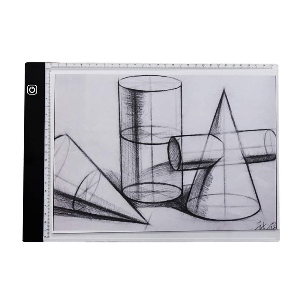 LED Light Box A4 Ultra-Thin USB Powered Adjustable Light Pad for Tracing,Drawing Box Copy Tracing Stencil Tattoo Board Table with Multifunction Holder, Drawing Board Clip