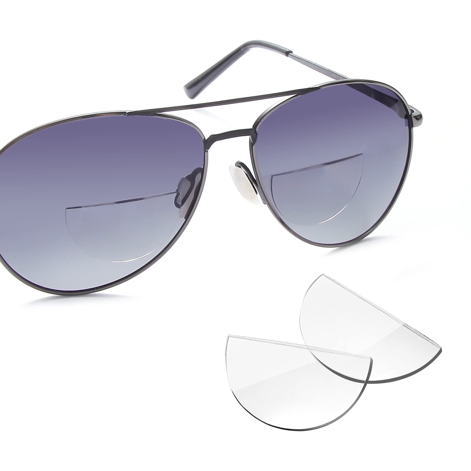 OKH Stick-on Reading Glasses Lens Adhesive Magnification Bifocal Lenses for Sunglasses Safety Goggles (1 Pack, 2.5)