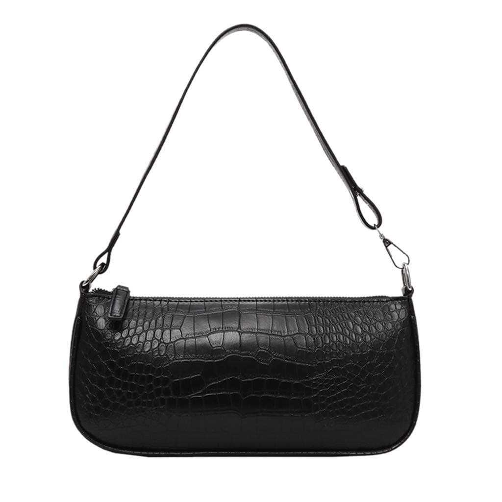 Women Classic Retro Crocodile Snakeskin Pattern Clutch Shoulder Bag with Zipper Closure for Ladies Girls Fashion