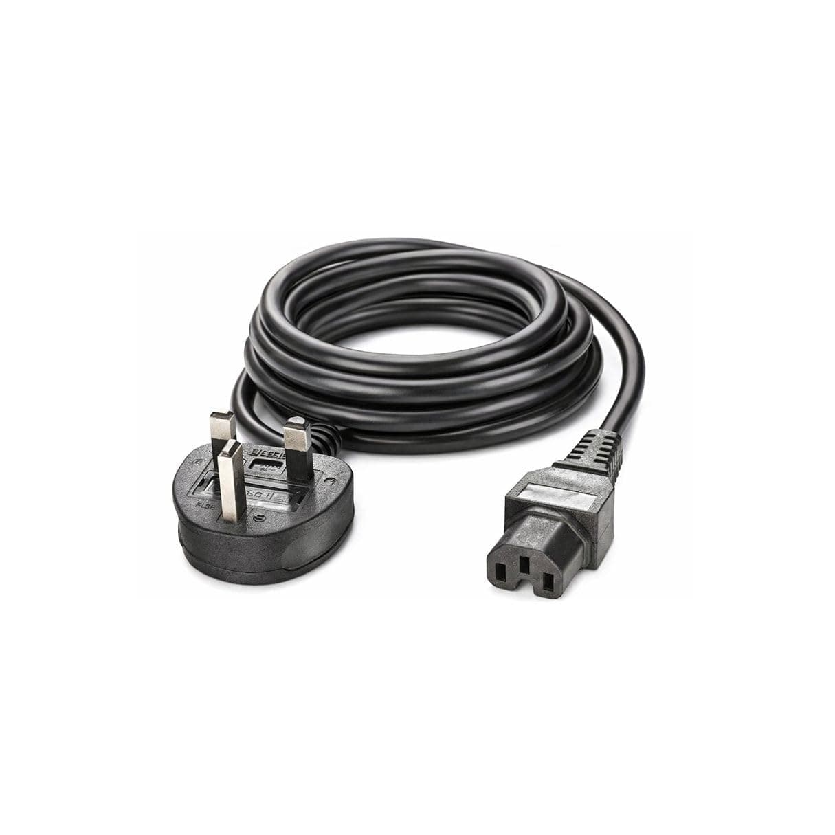 DKURVE® UK Plug to IEC C15 Power Cable | 13A 250V Kettle Lead for Server, UPS, Switch & PC – Black (3M)
