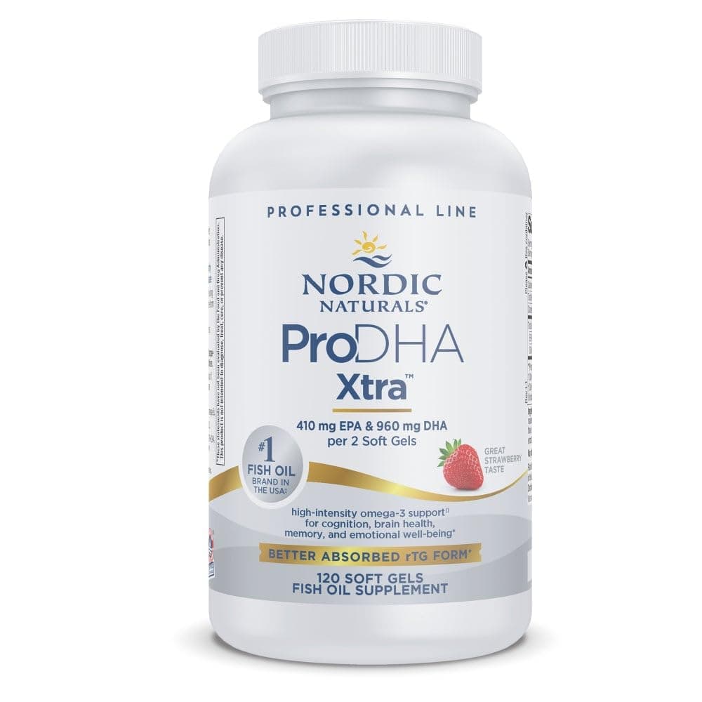Nordic Naturals ProDHA 1000 | 1660 mg Omega 3 DHA Supplement | High-Intensity DHA for Neurological Health, Mood & Memory | Fish Oil Omega 3 EPA DHA Strawberry Flavor 120 SoftGels