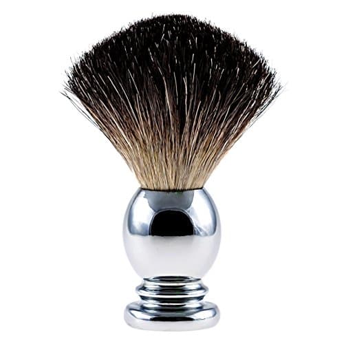 William Hicks 100% Pure Black Badger Shaving Brush with Chrome Alloy Handle