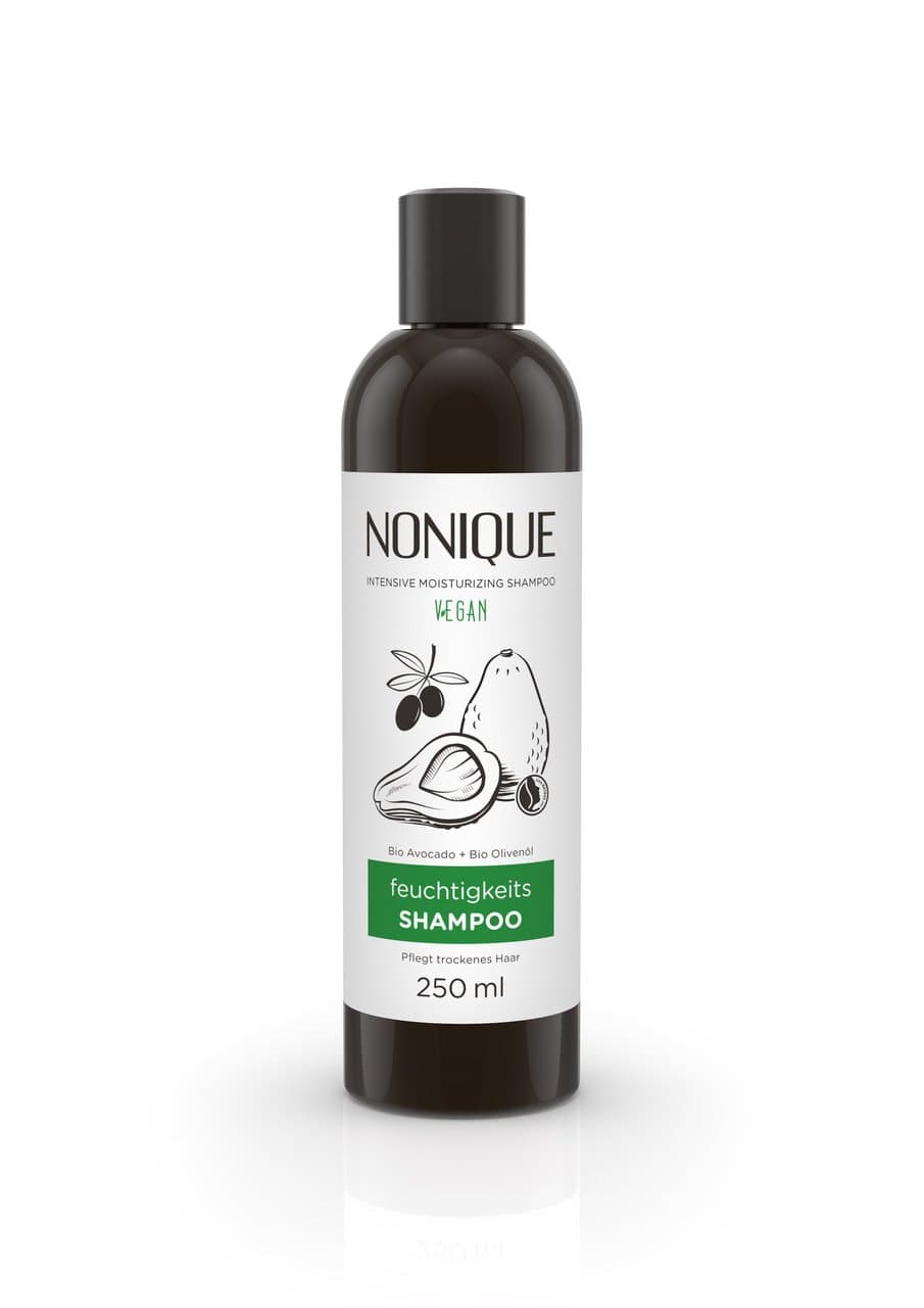 NONIQUE Moisturising Shampoo 1 Pack (1 x 250 ml) for Dry Hair Vegan Natural Cosmetics