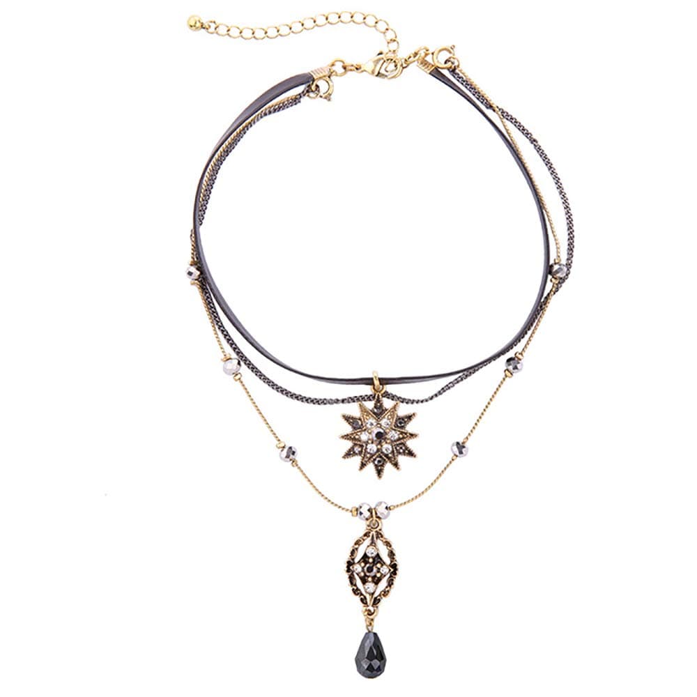 Choker Necklaces for Women, Layered Stars Pendant Necklace Jewelry