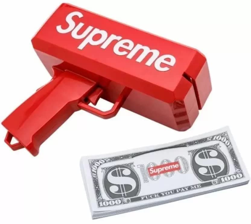 TOYGROW® Supreme Original Money Gun Cash Cannon for Wedding, Parties and Fun – Includes 100 Fake Dollars Money Gun