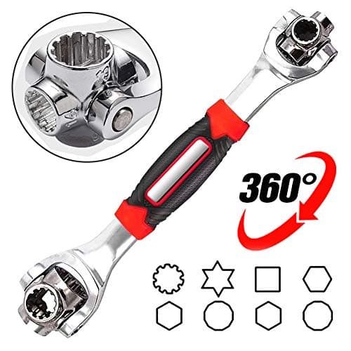 DFUTE Universal Socket Wrench,48 Tools in One Socket, Works with Spline Bolts, 6-Point, 12-Point, Torx, Square Damaged Bolts and Any Size Standard Or Metric, 360 Degree, Home and Auto Repair