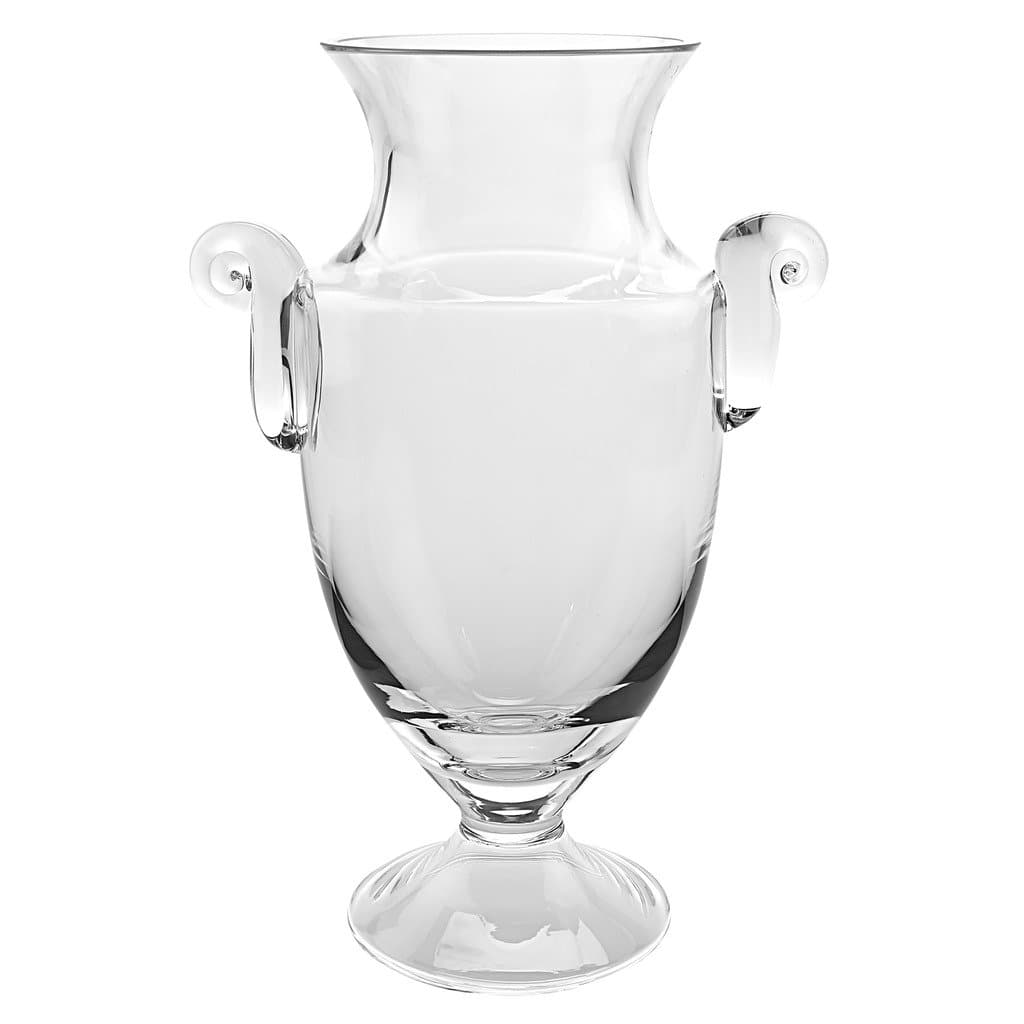 Badash Champion Crystal Flower Vase - 12" Tall Glass Vase in Unique Mouth-Blown Trophy/Urn Shape - Fine European Handcrafted Lead-Free Crystal Home Decor