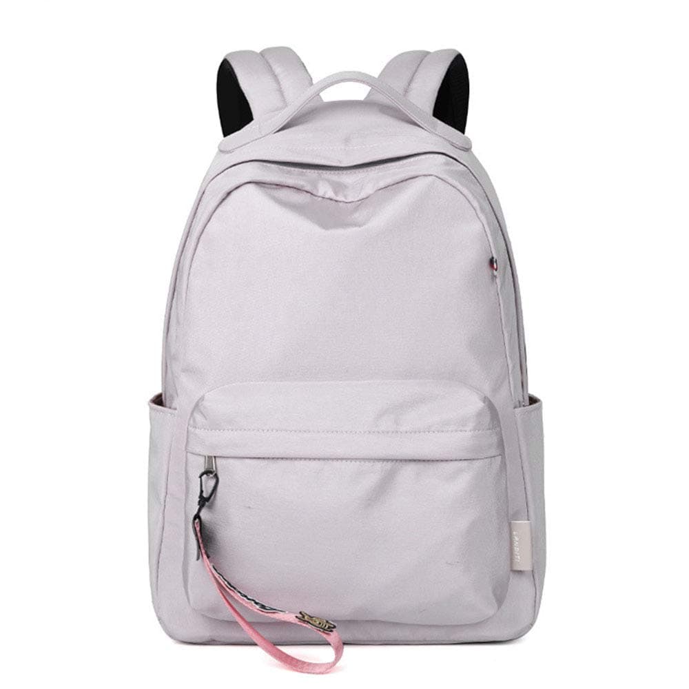 CZHJG Backpack Personality Fashion Middle School School Bag Female Shoulder Bag Student Campus Solid Color First Backpack Middle School Student Backpack Space Gray
