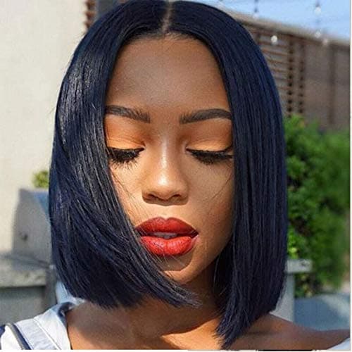 ITODAY Bob Wigs Human Hair Brazilian Straight Short Bob Wigs for Black Women Pre Plucked with Natural Hairline Natural Color 130% Density (8, Straight bob wig)