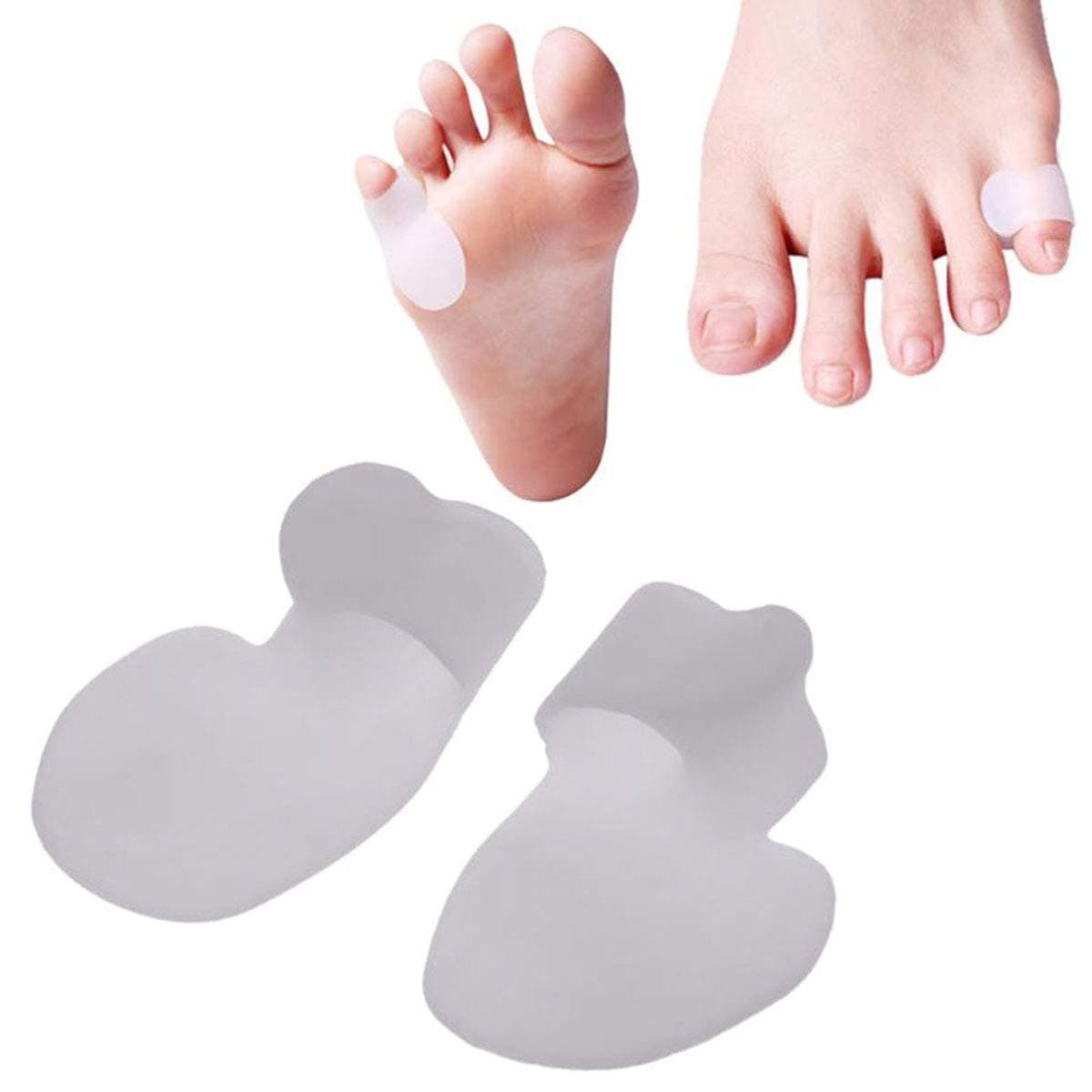 PEDIMEND Silicone Gel Pinky Toe Cushion Splint | Little Toe Straightener with Loop | Prevent Blisters, Corn | for Men and Women | Foot Care (Little Toe Guard)