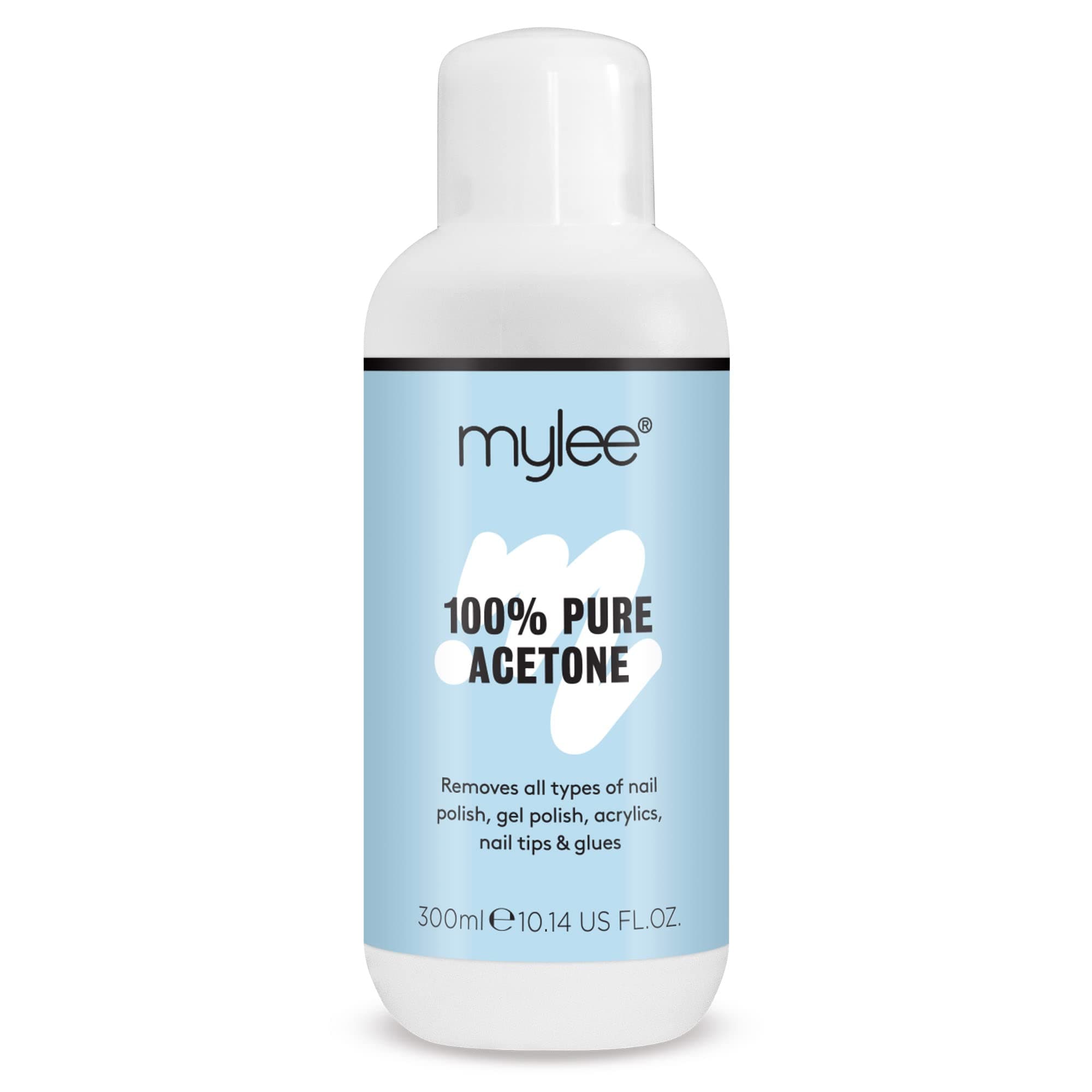100% Pure Acetone (300ml) - Gel Nail Polish Remover – Maximum Strength Professional Soak-Off for UV/LED, Acrylics, Nail Tips & Glue - Made in the UK