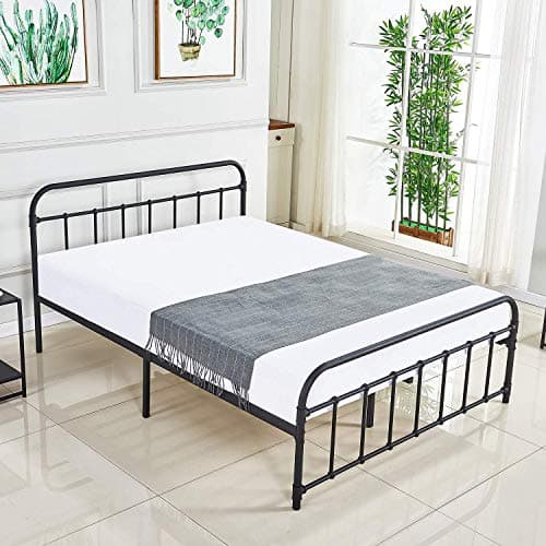 Metal Bed Platform Frame with Headboard/No Boxspring Needed (DS-10 Full)