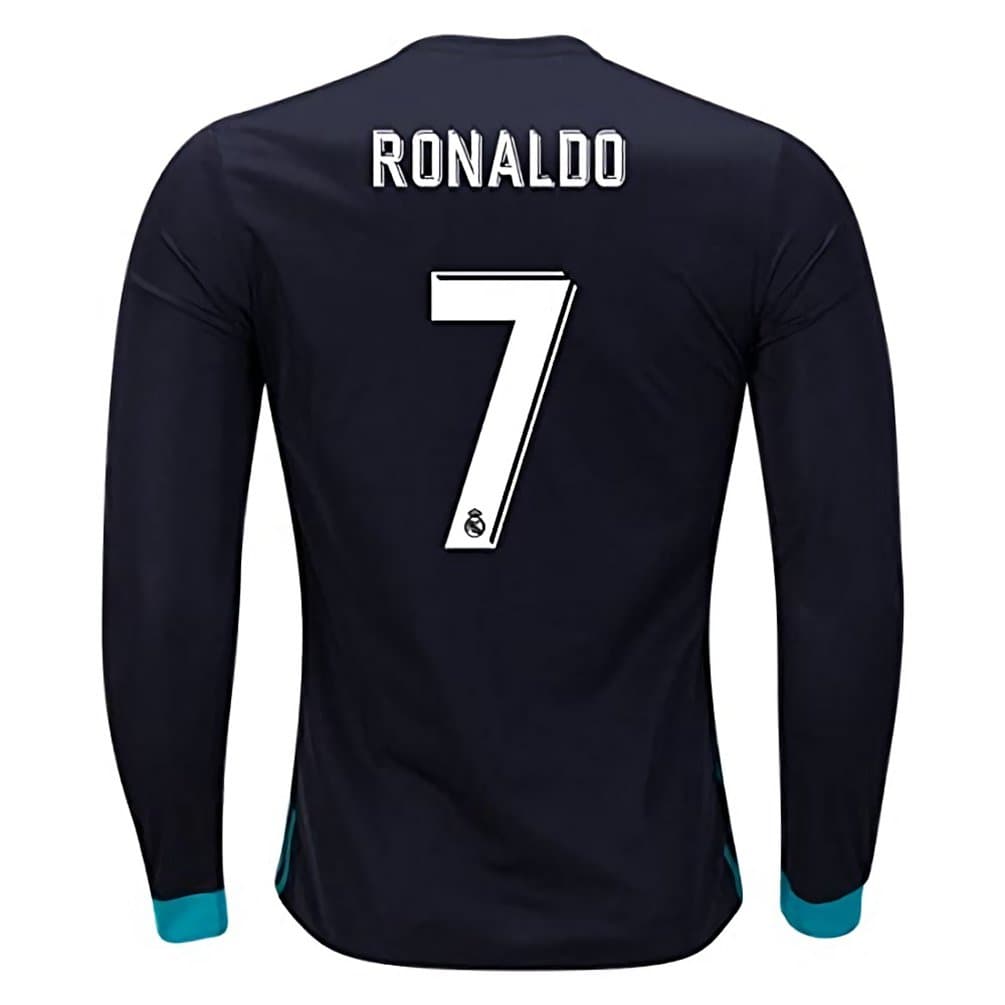MephosDmme 2017/2018 Ronaldo 7 Real Madrid Away Long Sleeve Jersey Men's Color Black Size S
