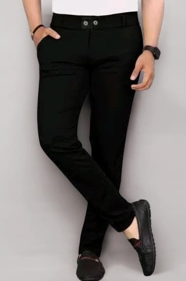Men's Solid Flexible Slim Fit Stretchable Comfortable Formal Trousers Pants