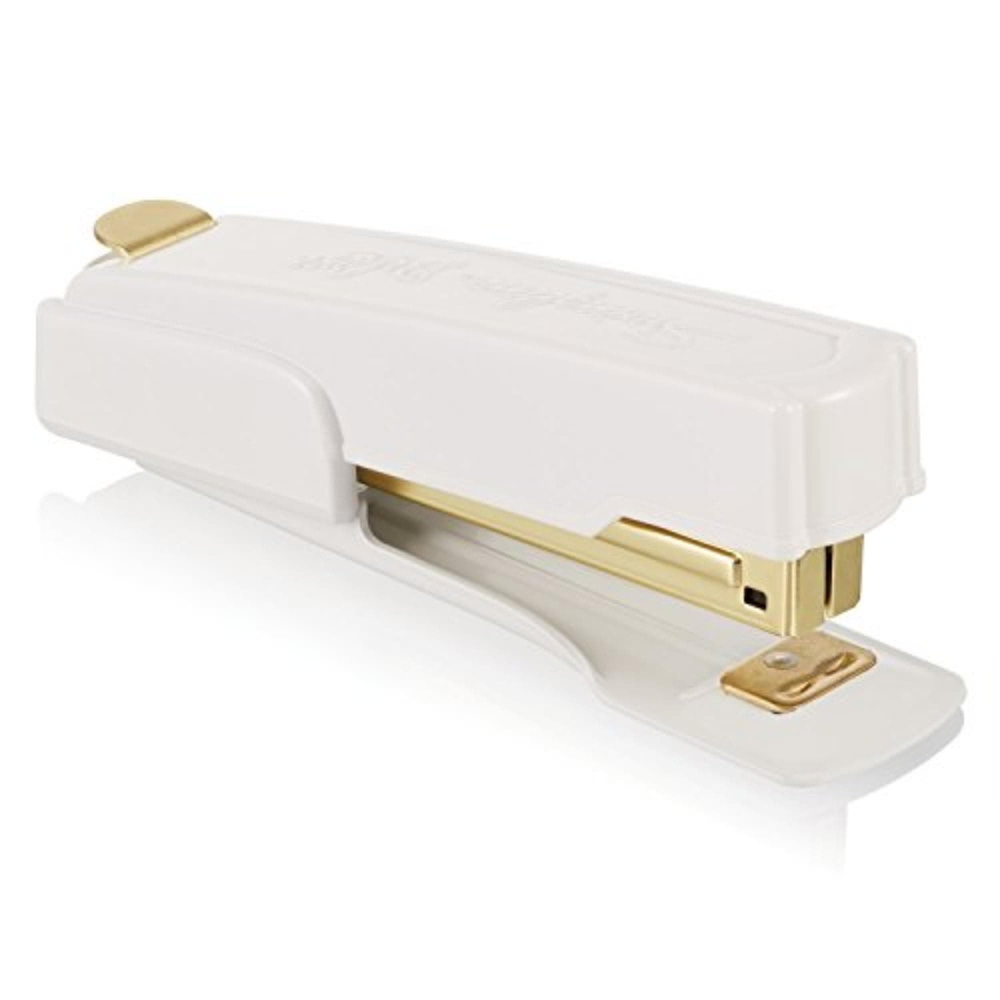 Vintage Stapler, 20 Sheet Capacity, Jam Free, Compact, Built-In Staple Remover, Metal, White and Gold (S7042301AZ)