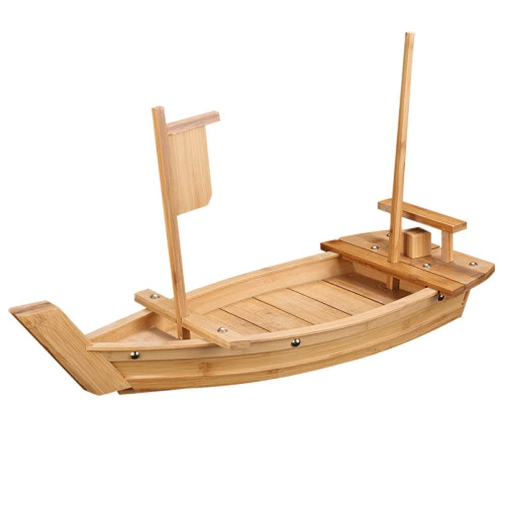 Wooden Sushi Boat Serving Tray, 24 Inch Sushi Plate for Restaurant or Home, Large Size Sushi Tray Serving Boat Plate for Restaurantware (61cm/24inch)