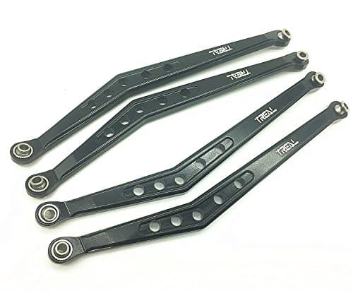 Treal Aluminum Upper Suspension Link Rod Linkage Arm for 1/10 Axial Wraith Black -4pcs Set